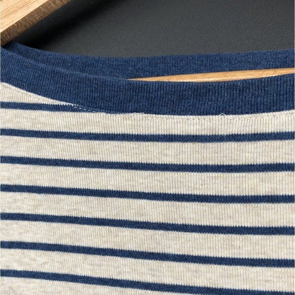 Lauren Ralph Lauren Women's Striped 3/4 Sleeve Top M Beige Blue Nautical Preppy - Picture 5 of 8